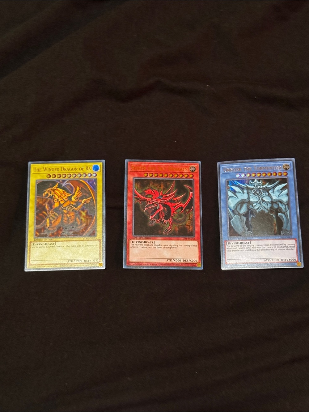 Yu-Gi-Oh! Legendary Egyptian Dragon Card Set - Gold, Red, Blue